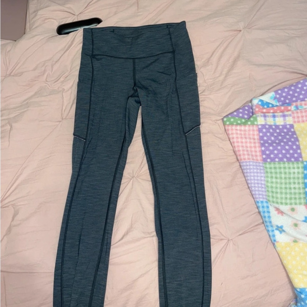 Gray High-Waisted Leggings